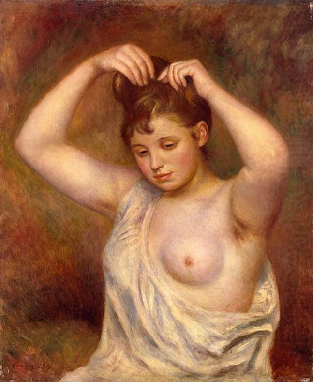 Woman Arranging her Hair, Pierre Auguste Renoir